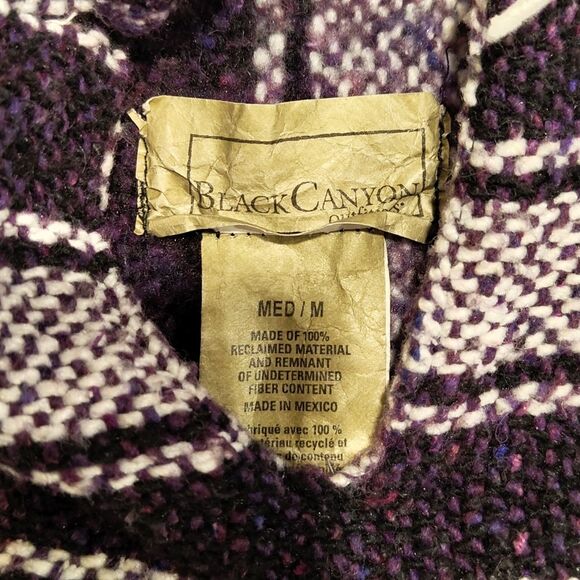 Black Canyon Men's Purple And White Baja Hoodie "Drug Rug" Medium - Picture 2 of 7